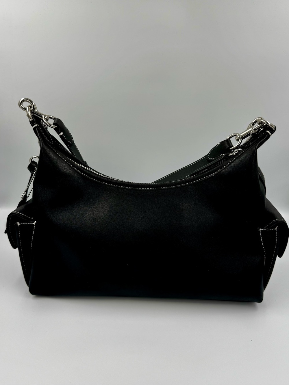 Coach Black Leather Shoulder Bag With Detachable leather and chain Straps - Picture 7 of 16